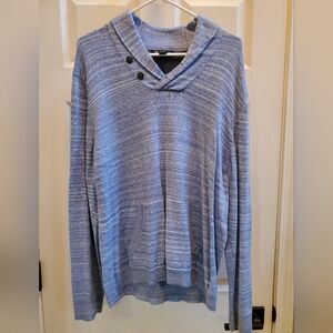 INC International Concepts Light Blue Sweater with Button Accents, Size L